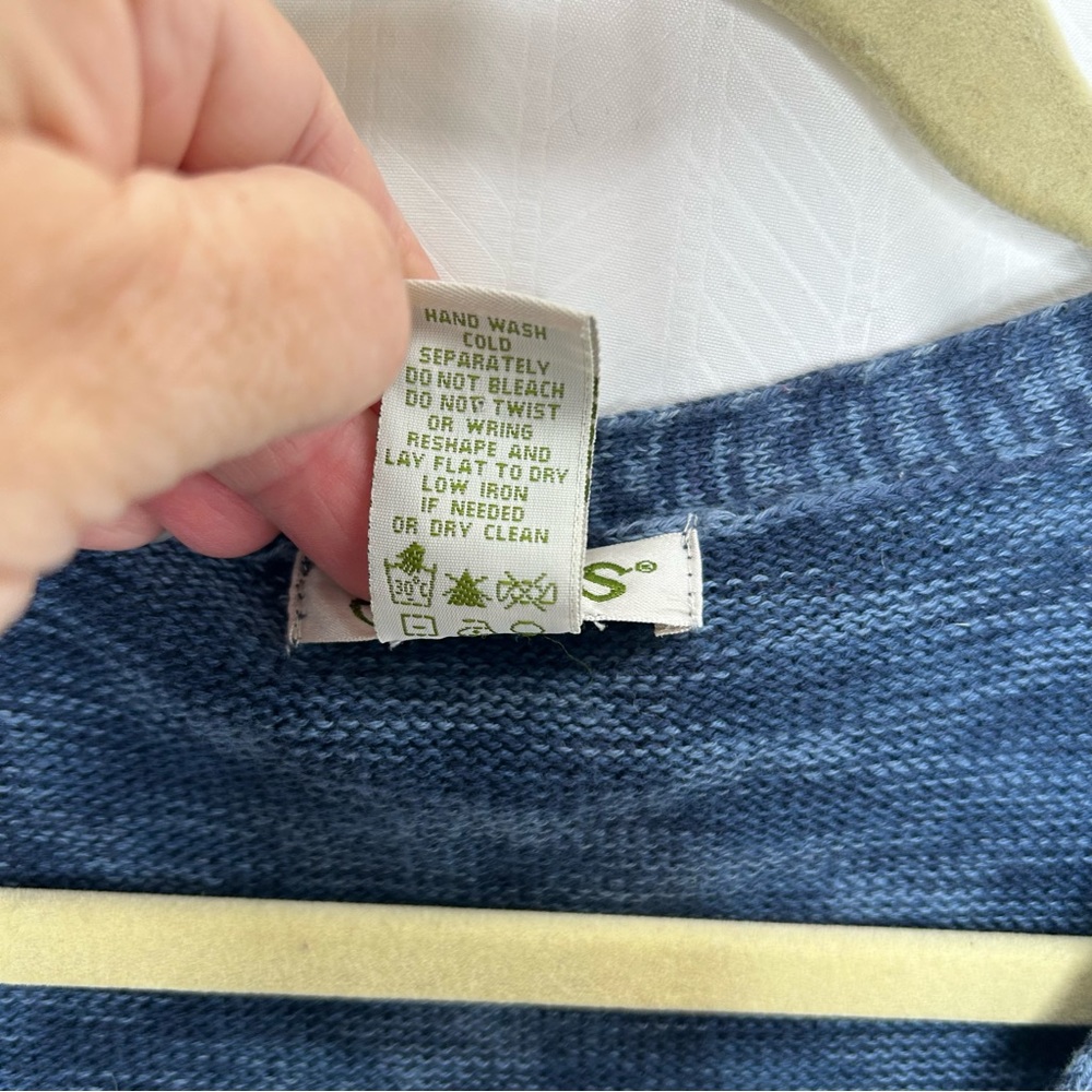 Orvis Blue Patchwork Button Cardigan - image 3